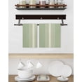 thumbnail image 3 of Sage Green Beige Striped Kitchen Dish Towels for Drying Dishes Set of 4, Modern Farmhouse Retro Lines Waffle Weave Microfiber Hand Tea Bathroom Towels Quick Dry & Absorbent Towel 15.7x23.6, 3 of 7