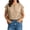 ❧192-Khaki, variant on Women's Spring Summer Cotton Linen Loose Fit Short Sleeve Top Pullover Crop Top Short Sleeve Crew Neck Blouse for Women