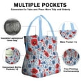 thumbnail image 3 of Pioneer Flower Drawstring Lunch Bag Women - Drawstring Lunch Bag Insulated for Work Office - Stain-Resistant Large Lunchbags for Women with Multi-Pockets, 3 of 6