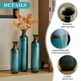thumbnail image 5 of Aukfa Metal Tall Floor Vases for Decoration, Large Floor Vase Set of 3,Droplet Shaped,28.34"/24.4"/20.4"H,Aqua Blue, 5 of 8