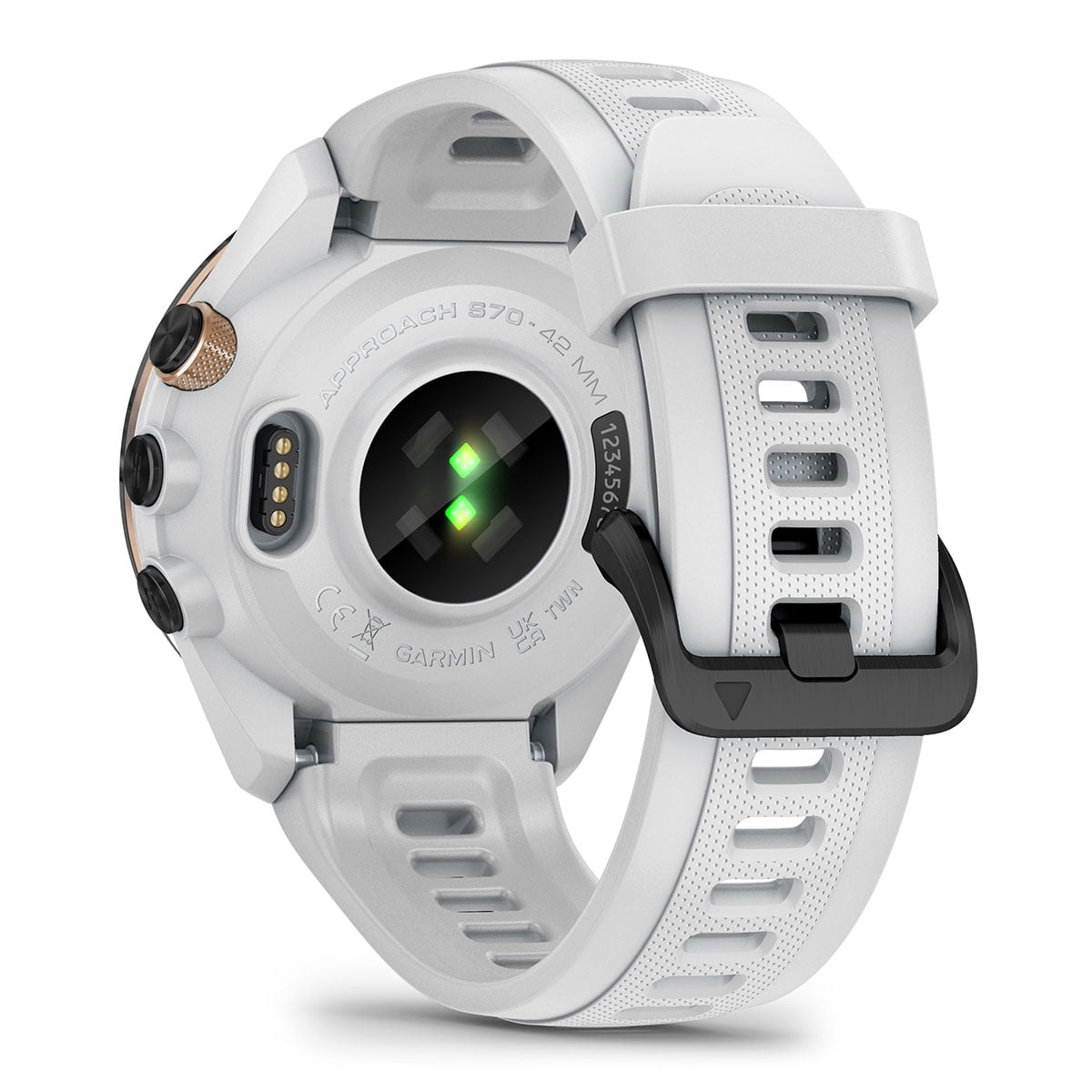 Garmin Approach S70 (White, 42mm) Golf GPS Watch Gift Box Bundle with PlayBetter Wall Adapter & Hard Case
