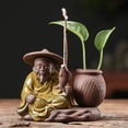 thumbnail image 5 of Zisha Fishing Old Man Tea Pet Vase Table Ornament Hydroponic Planter Chinese Style Teaware Decor for Home Office Display, 5 of 6