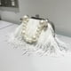 thumbnail image 1 of Bolso de mano para mujer, tipo clutch, con plumas, de lujo, con dos tipos de cadena de serpiente y cadena corta de perlas, 1 of 5