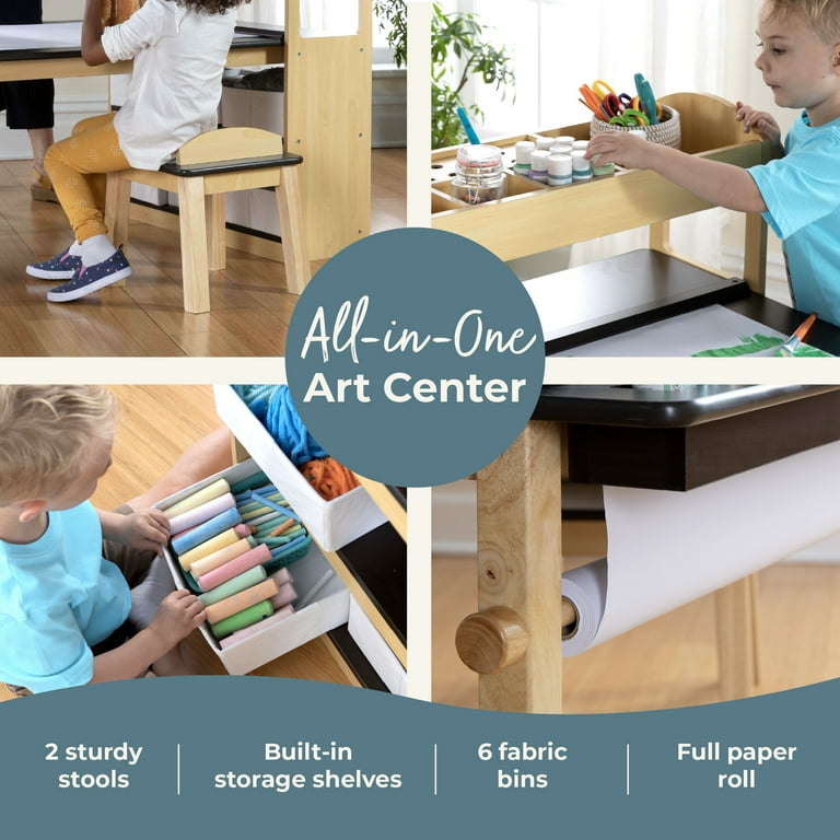 Guidecraft Art Station: Wooden Activity Desk and Chair Set with