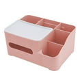 thumbnail image 2 of Tissue Box Organizer, Multi-Function Desktop Tissue Storage Box with Compartments, Pen Stationery Remote Control Holder, Elegant Napkin Dispenser for Bedroom, Bathroom, Living Room, Easy to Clean, 2 of 6
