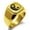 Gold, variant on Stainless Steel Floral Yin Yang Engraved Square Flat Top Biker Style Polished Signet Ring