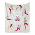 thumbnail image 1 of Yoga Soft Flannel Fleece Throw Blanket, Yoga and Pilates Poses Healthcare Fitness Concept Exercise Gymnastics, Cozy Plush for Indoor and Outdoor Use, 70" x 90", Coral Pink Coconut, by Ambesonne, 1 of 6