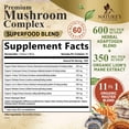 thumbnail image 3 of Mushroom Powder Supplement - 11-in-1 Blend - Organic Lions Mane, Reishi, Cordyceps, Chaga, Turkey Tail Mushroom Extract Powder - Brain & Immune Support Mushrooms Powder - Bottled in USA - 60 Servings, 3 of 10