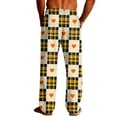 thumbnail image 6 of Stamzod Mens Pajama Pants with Pockets Love Heart Plaid Summer Straight Leg Pajamas Men Casual Oversized Soft Sleep Pants Brown XXXL, 6 of 9