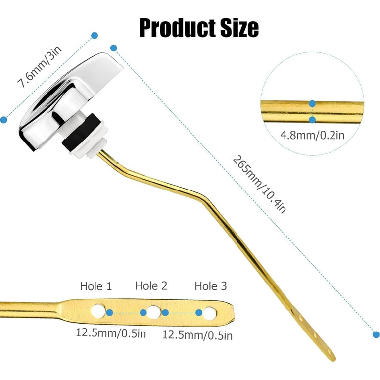 Toilet Handle Replacement Parts Kit Universal THU068 CP Trip Lvr for St743S Side Mount Toilet Flush Tank Lever Handle for Kohler Toilet Tank 1 Pack