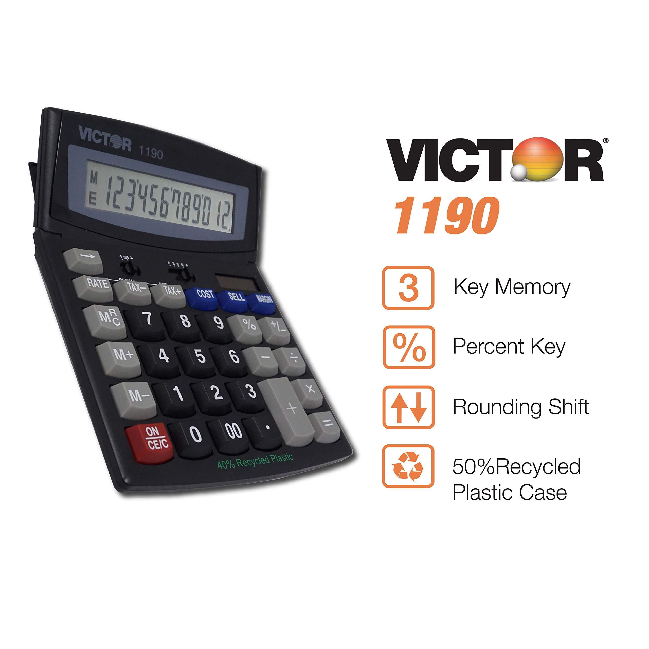 1PC Victor Victor 1190 Business Desktop Display Calculator VCT1190
