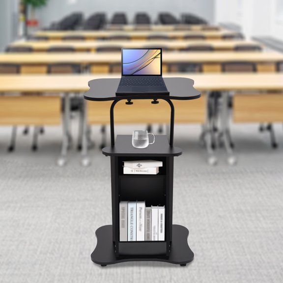 TOOL1SHOoo Portable Rolling Podium Mobile Standing Laptop Desk Presentation Lectern Stand Without Sliding Door ONE SET