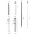 thumbnail image 5 of Hariumiu Retractable Stainless Steel Straw with Keychain Cleaning Brush Case Portable Collapsible Metal Straw Set for Travel Cruise Ship Essentials, 5 of 8
