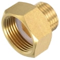 thumbnail image 1 of Unique Bargains G3/4 Femelle x G1/2 Filetage Mâle Raccord de Tuyau en Laiton 26.5mm Raccord Hexagonal, 1 of 5