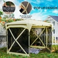thumbnail image 3 of Outsunny 11 x 11ft Pop Up Gazebo Screen Tent with Removable Roof Cover, 4 Roll-up Wind Panels for Camping, Patio, Backyard, Lawn, Beige, 3 of 9