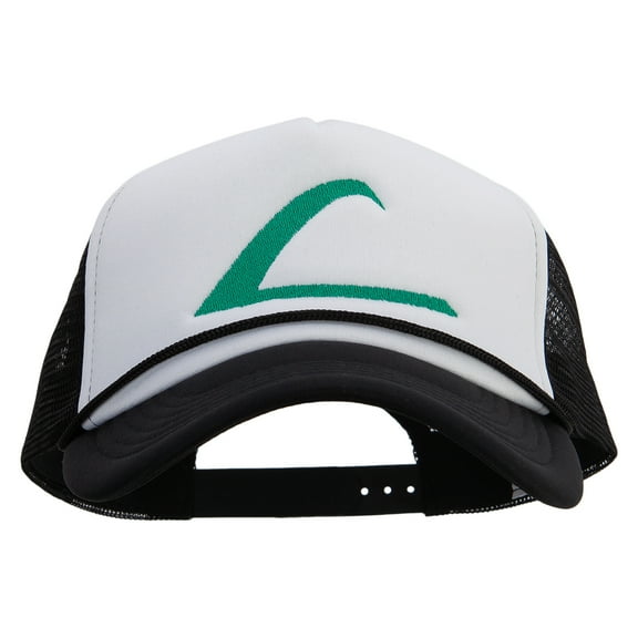 Ash Ketchum League Expo Big Size Embroidered Big Foam Mesh Truck Cap - White Black XL-3XL