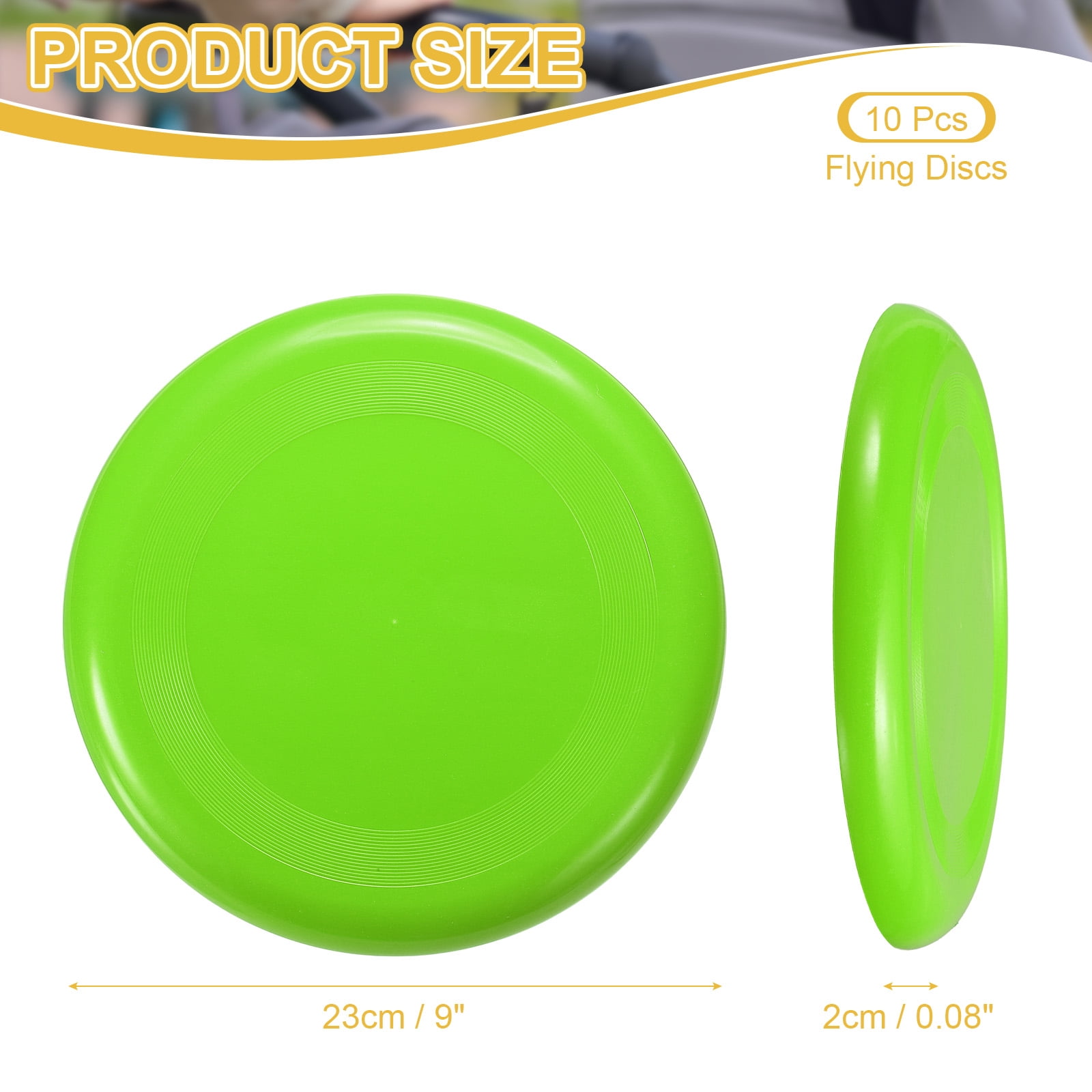 Uxcell Flying Disc Colorful Plastic Flying Disk Flyer for Outdoor Sports Training Playing Lawn Game Green