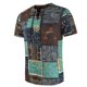 thumbnail image 4 of Camiseta de manga corta estampada cómoda de lino y algodón informal a la moda para hombre Pompotops  oipoqjl48135, 4 of 6