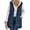Navy Blue, variant on NAYTOAO Women Long Puffer Vest: Fall Zip up Reversible Fleece Jacket Winter Warm Sleeveless Hooded Coat with Pockets