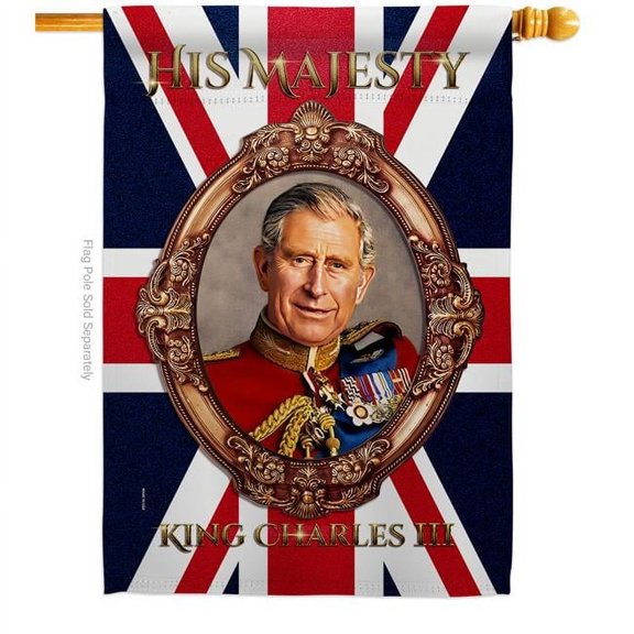 USA Decoration H180337-BO 28 x 40 in. His Majesty CR III Sweet Life Biography Double-Sided Decorative Vertical House Flag for Decoration Banner Garden Yard Gift