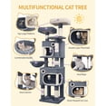 thumbnail image 4 of Cat Tree, 62.6‑Inch Tall Multi‑Level Cat Tower for Indoor Cats with Scratching Posts, Platforms, Cat Caves and Basket, Dark Gray, 4 of 9