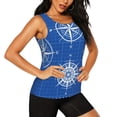 thumbnail image 2 of KLL Compass Print Womens Tank Top Sleeveless Workout Tops Athletic Running Shirts Yoga Gym Clothes-Medium, 2 of 7