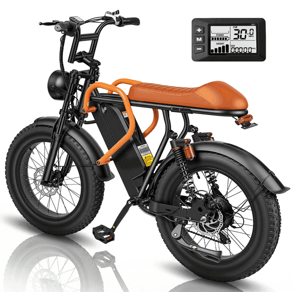 Goku Electric Bike 1500W Peak, 20" Fat Tire E-Mountain Bike, 30MPH Ebike for Adults, 48V 18Ah Battery, 7-Speed & UL 2849