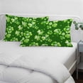 thumbnail image 3 of St. Patrick's Day Pillow Covers, Linen Long Throw Pillow Case, Spring Shamrock Leaves Polka Dots Dark Green Holiday Pillow Protector Decorative Cushion Cover for Living Room/Bedroom 16" x 24", 3 of 8