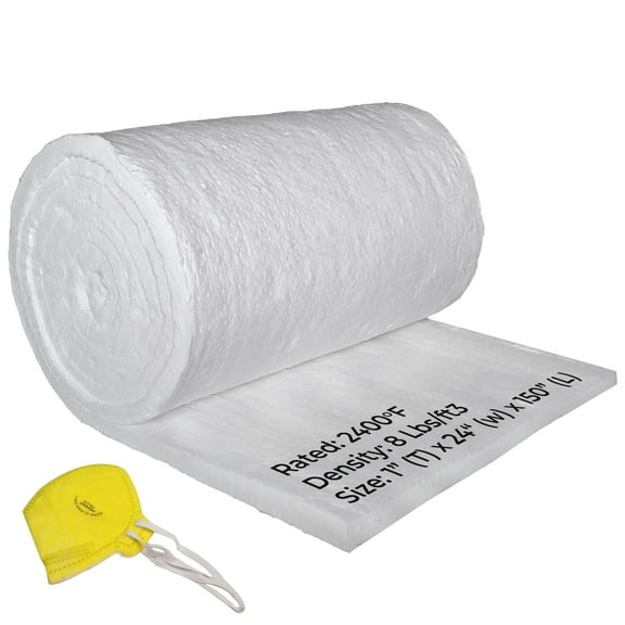 Simond Store Ceramic Fiber Insulation Blanket, Density-8Lb, 2400F, 1" x 24" x 12.5'