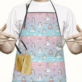 thumbnail image 2 of Cartoon Unicorn Rainbow Cloud Balloon Apron-Garden Aprons for Women with Pockets-Cotton Linen Waterproof Kitchen Cooking Gardening Aprons Adjustable for Kitchen,Cooking,BBQ and Salon 33x27 Inch, 2 of 7