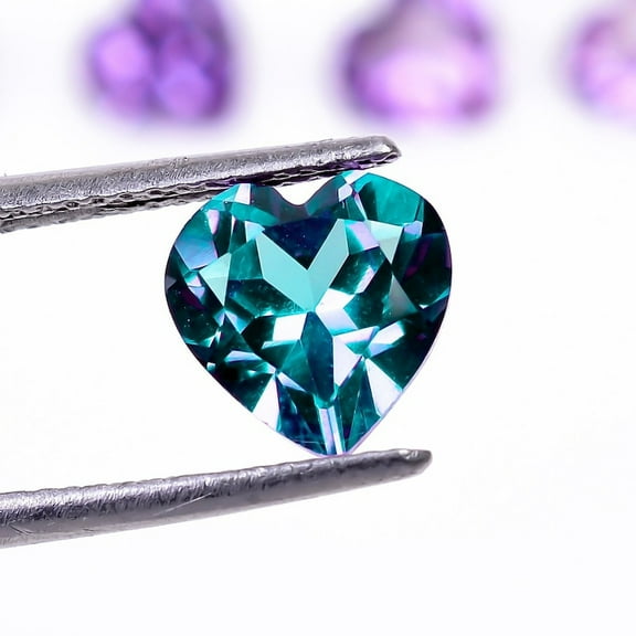 Alexandrite Heart Shape Brilliant Cut, Loose Gemstone For Jewelry Making, Color Changing Stone