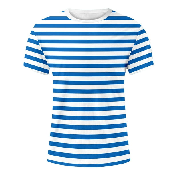 AWZXDE Mens Long Sleeve T-Shirt Fashion Daily Casual Stripe
