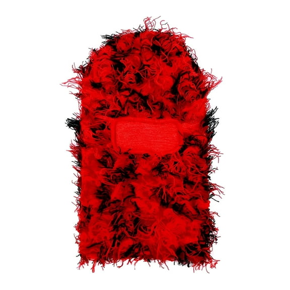 TELOLY Unisex Distressed Balaclava Knitted Full Face Ski Mask Winter Windproof Neck Warmer for Men Women (Red&Black)