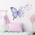 thumbnail image 3 of Hermosas pegatinas de pared de mariposas púrpuras azules, calcomanías de pared de mariposas de arte, decoraciones de sala de juegos de guardería de vinilo removibles y pegadas, 3 of 5