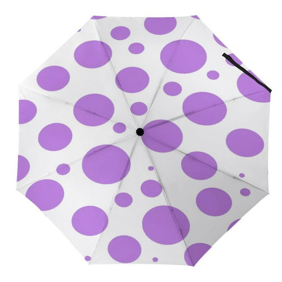 Purple Polka Dot Pattern Sunscreen Parasol Outdoor Convinient Folding Umbrella With UV Protection Portable Stylish Umbrella