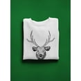 thumbnail image 3 of Deer Head Pencil Drawing Sweatshirt Men -Image by Shutterstock, Male Small, 3 of 4