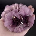 thumbnail image 4 of Eoperou Hair Band Flower Decor Soft Fabric Beads Hair Rope Anti-fall Hair-fixed High Elasticity Long-lasting Ponytail Holder Hair Accessories, 4 of 8