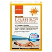 Absolute New York Sunless Glow Self-Tanning Tissue Kit with Prepping Tissues, Medium, 20 Ct