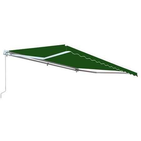 ALEKO Retractable 12' x 10' (3.65m x 3m) Patio Awning, Solid Green Color