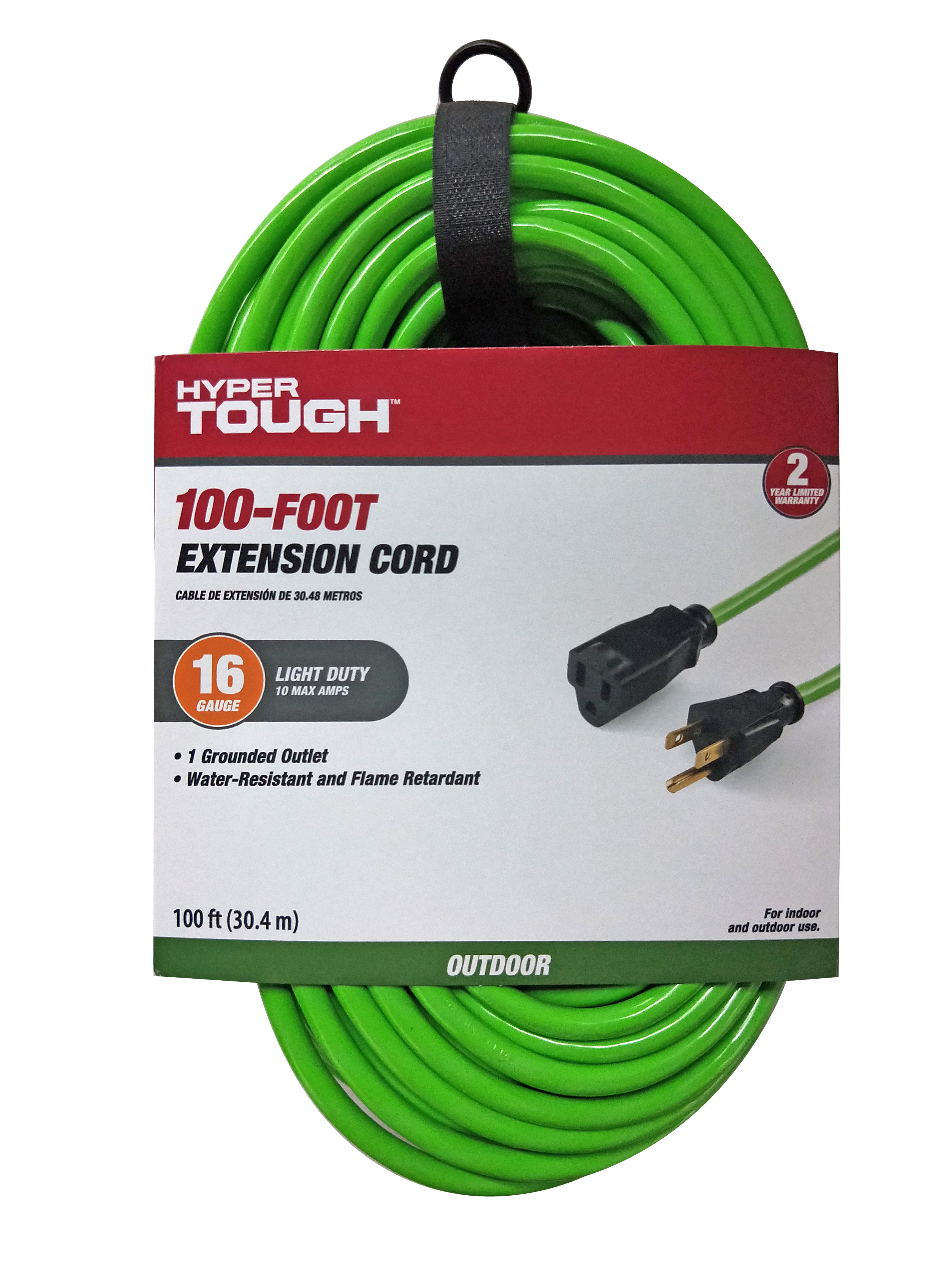 Hyper Tough 100ft 16 3 Extension Cord Orange For Outdoor Use Hyper Tough 100ft 16 3 Extension Cord Orange For Outdoor Use Com