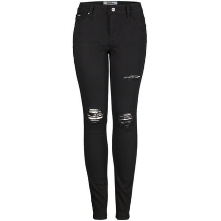 Mid Rise Distressed Skinny Jeans Ripped on