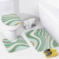 thumbnail image 4 of 4Pcs Mint Green & Gold Foil Polka Dots Shower Curtain Sets, Bathroom Set Decor with Non-Slip Bath Mat, Toilet Lid Rug and Contour Mat, 72 x 72inch, 4 of 8