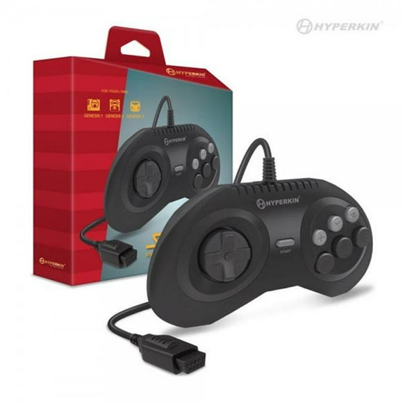 Hyperkin M07377 Manette Premium 10 Pieds pour Genesis & Megaretron HD - Noir