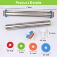 thumbnail image 2 of Adjustable Rolling Pin with Thickness Rings for Baking, Stainless Steel Designs Dough Roller Pins for Cookie Decorating Baking Supplies Fondant Cake Baker Gift, 2 of 6