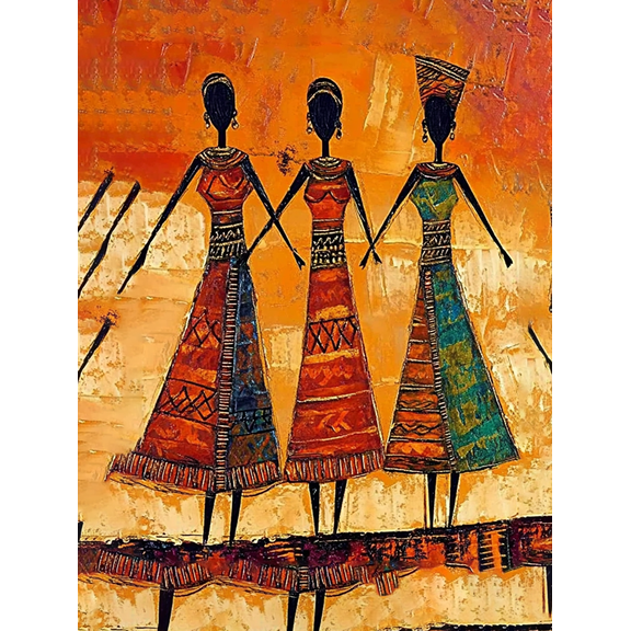 African Women Canvas Painting Wall Art Decor for Living Room, Bedroom, Office, Dining Room, and Hallway.
