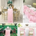 thumbnail image 5 of 6 Pack Light Pink Cheesecloth Table Runner 20 x 120 inch Gauze Table Runners 10 FT Long,Semi Sheer Boho Cheese Cloth Fabric Table Runner Bulk for Wedding,Party,Baby Shower,Bridal Shower Decoration, 5 of 7