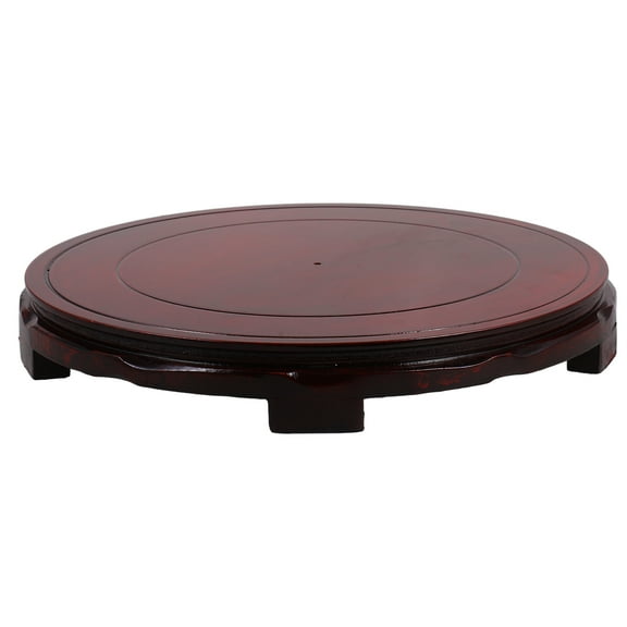 Antiques Wooden Stand Vase Display Pedestal Fishbowl Stand Round Carved Display Base Buddha Display Stand For Home Collectibles Decoration