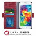 thumbnail image 2 of Samsung Galaxy S5 Cover Leather ， Stand Function And Card Slot Red, 2 of 6