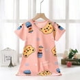 thumbnail image 2 of CYRBOKO Girls Nightgowns, Printed Short Sleeve Cotton Lightweight Night Dresses Pink Size 6 T, 2 of 3