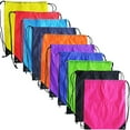 thumbnail image 1 of 10 Colors Drawstring Backpack Bags Sack Pack Cinch Tote Sport Storage Polyester Bag for Gym Traveling, 1 of 6